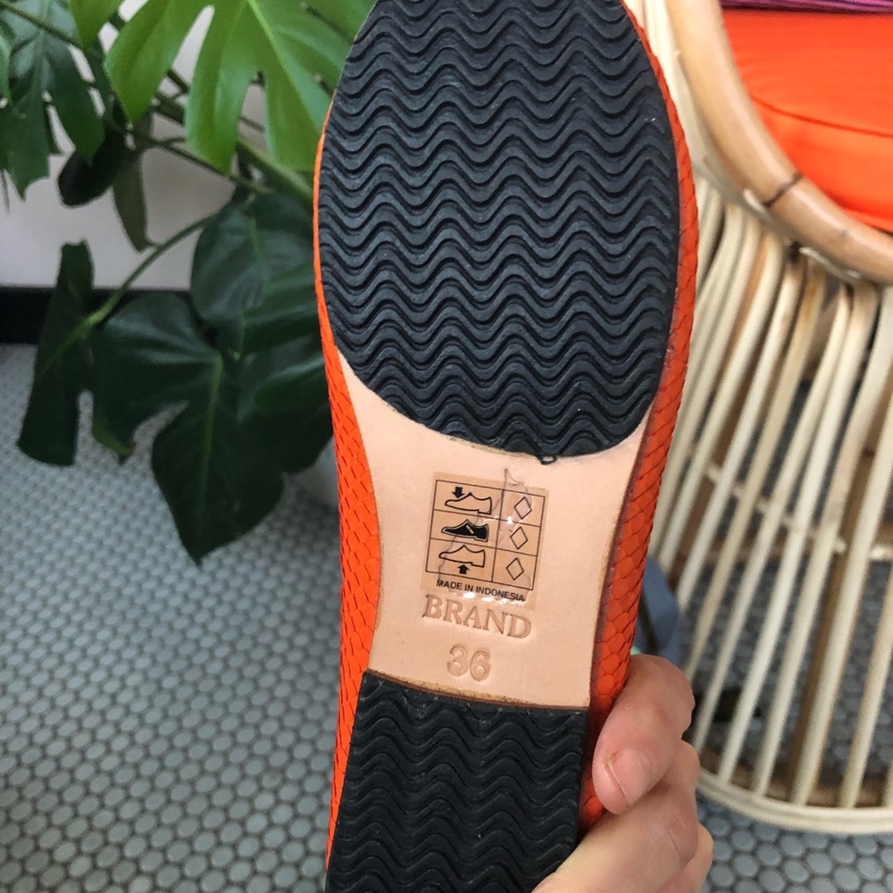 NWT Genuine python ballet flats- orange - Picture 5 of 7